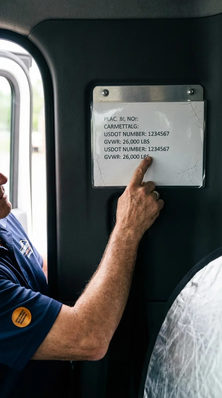 USDOT licensing placard verification in Parkin